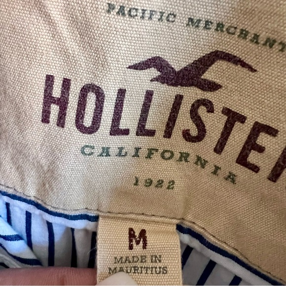 Hollister Stripe Cotton Button Up Shirt SZ M - Picture 6 of 7